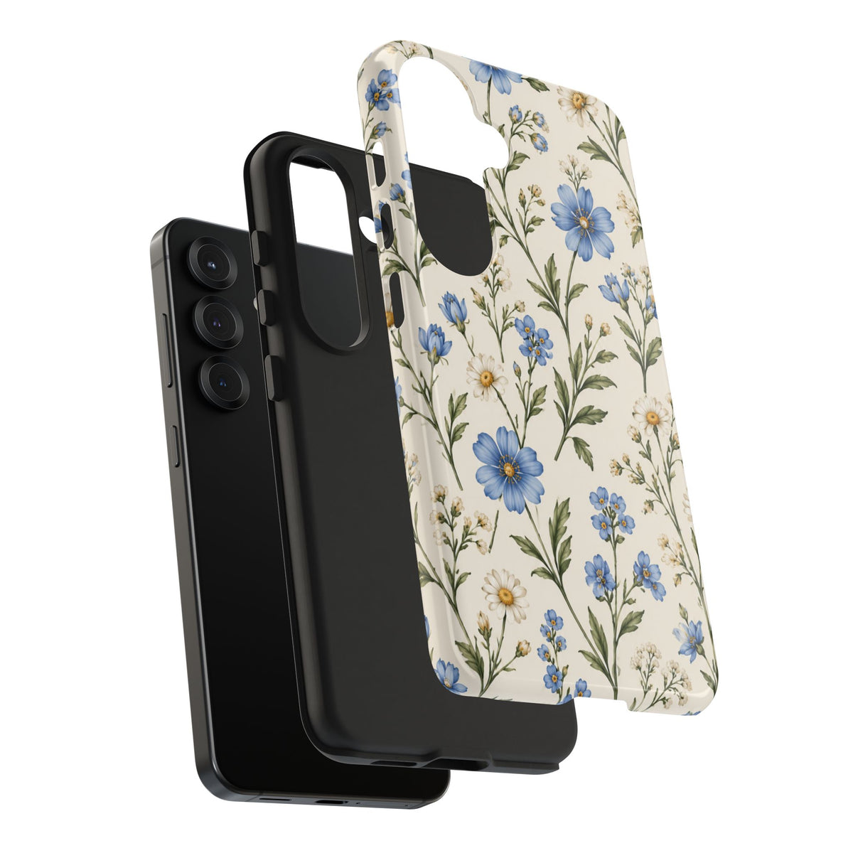 Blue Wildflower Tough Phone Case — Floral Protective Phone Cover