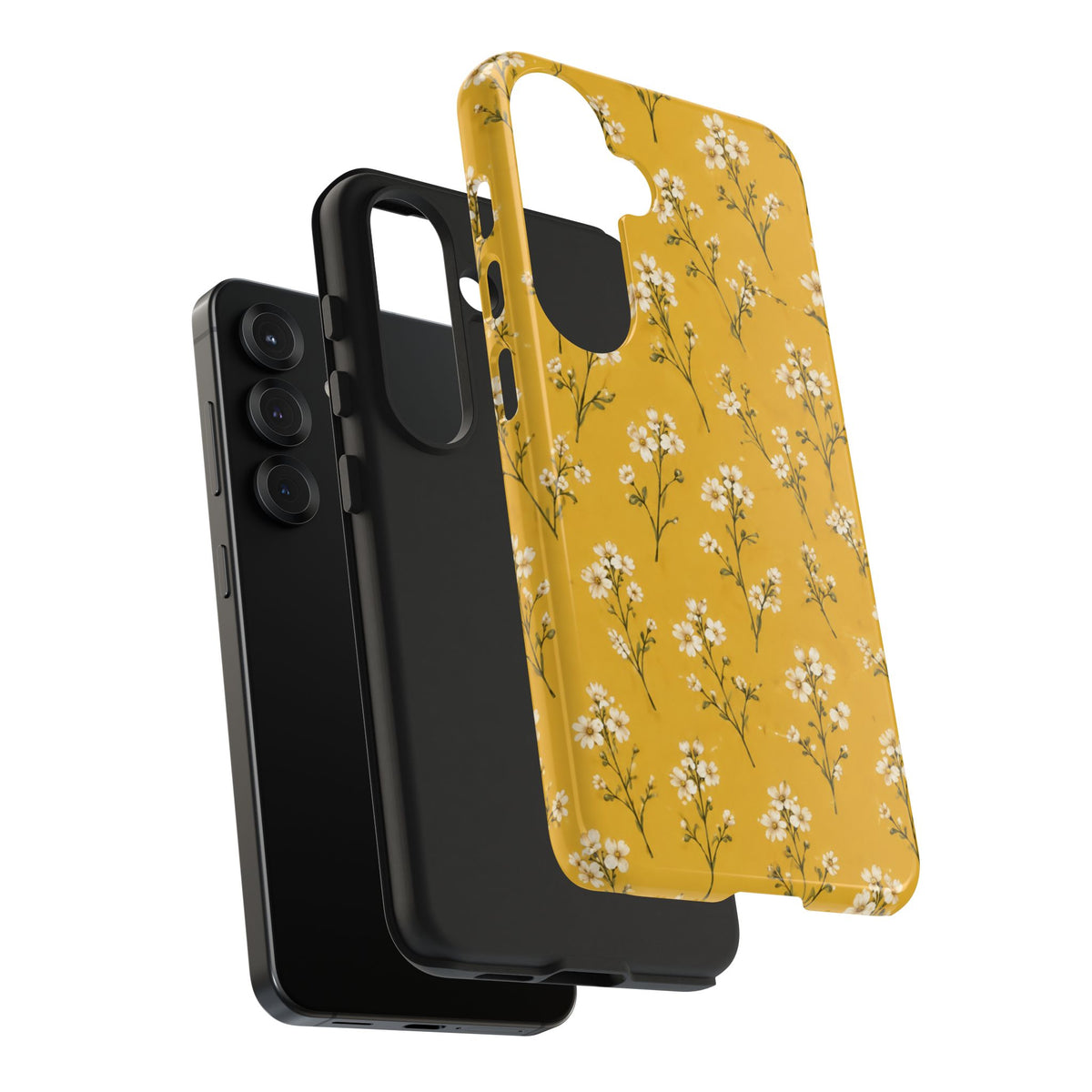 Mustard Floral Tough Phone Case — Daisy Sprig Protective Phone Case
