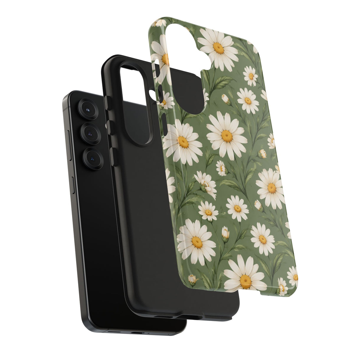 Daisy Pattern Tough Phone Case — Protective Floral iPhone Case
