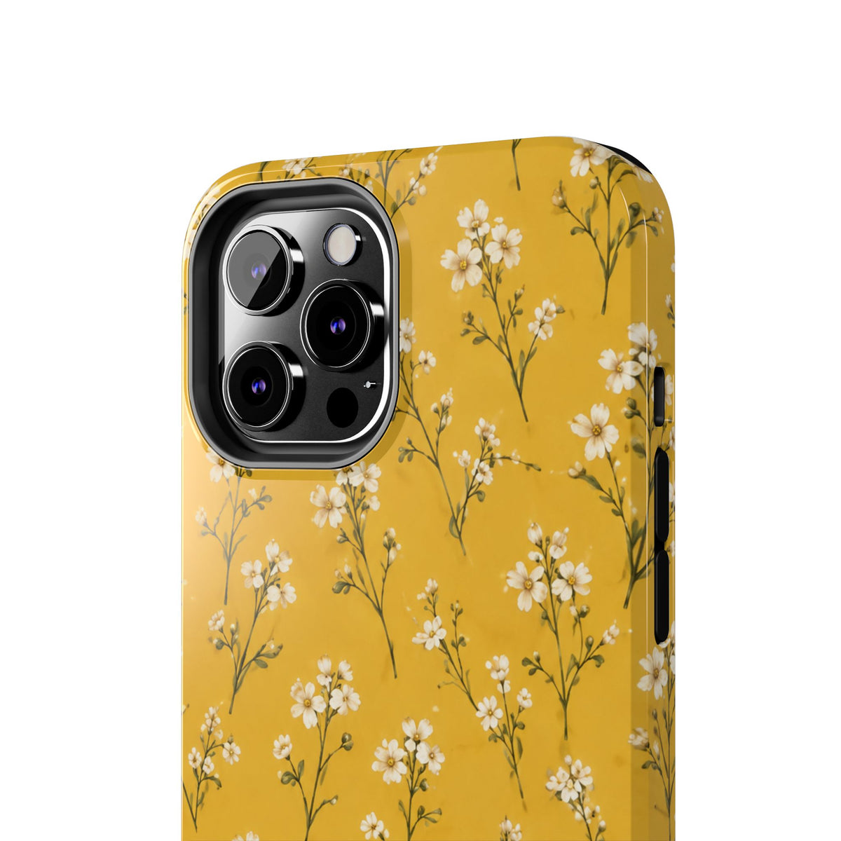 Mustard Floral Tough Phone Case — Daisy Sprig Protective Phone Case