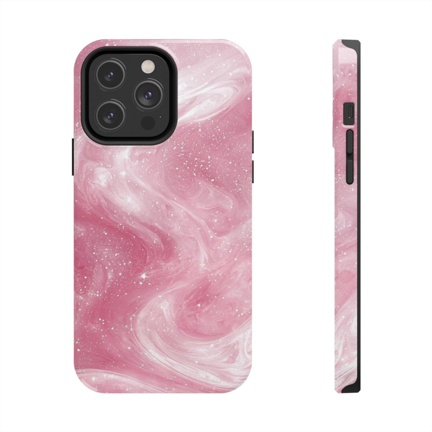 Stylish Tough Phone Cases - Pink Marble Design, Phone Cover for Women, Durable Protection, Trendy Gift, Birthday Present, Everyday Use