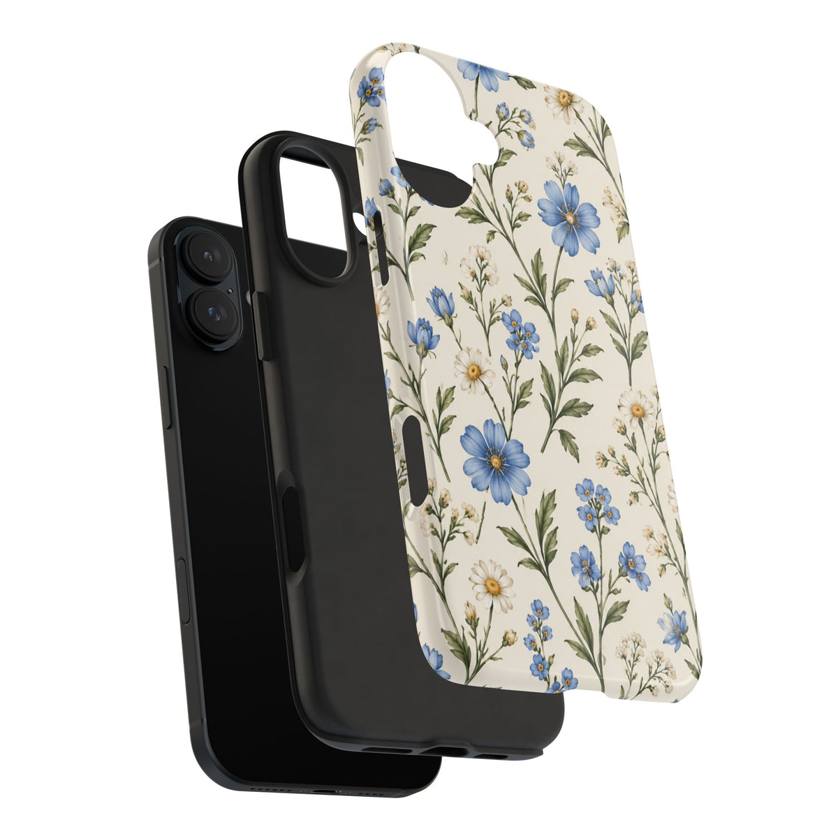 Blue Wildflower Tough Phone Case — Floral Protective Phone Cover