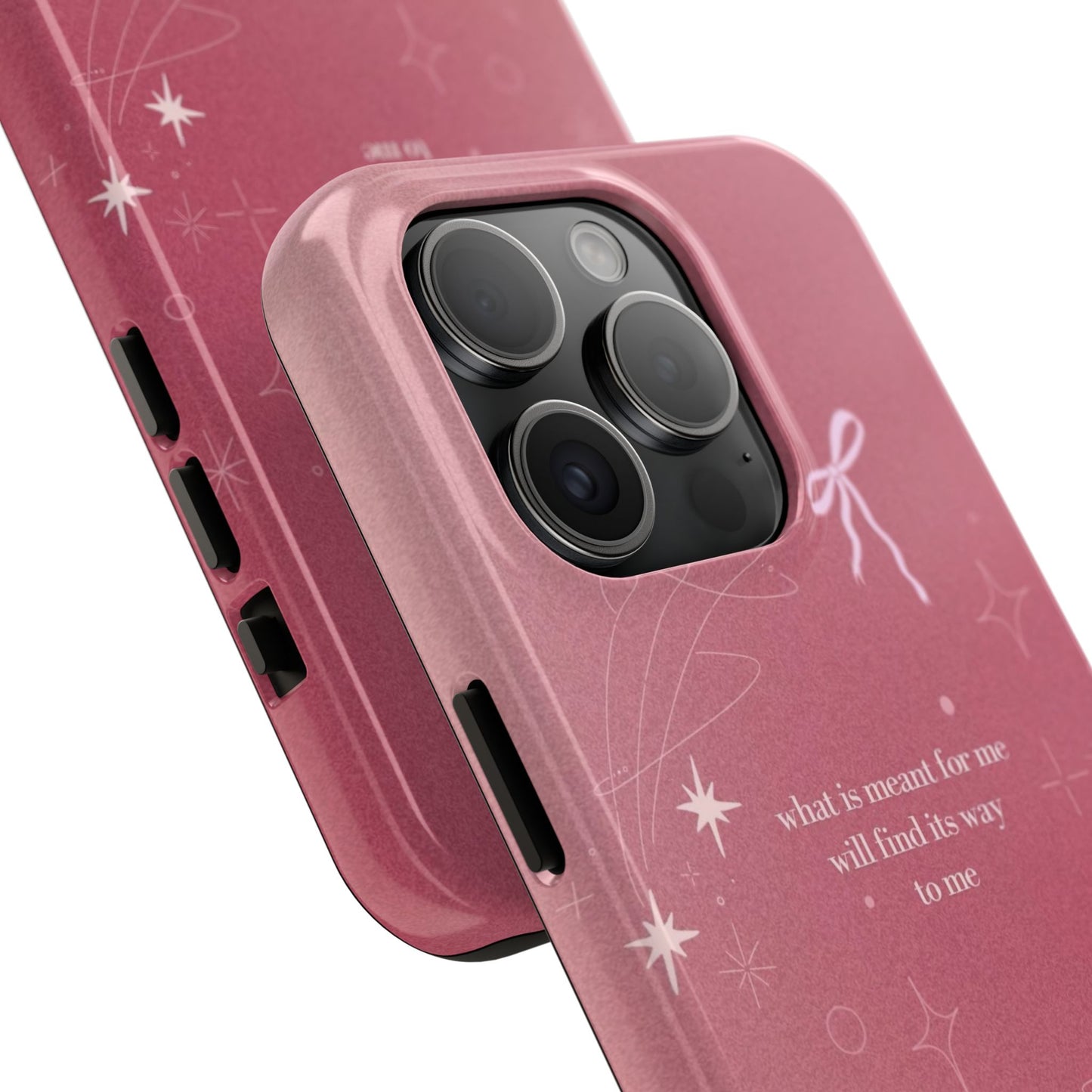 Inspirational Tough Phone Cases - Pink with Stars, Sturdy Protection, Gifts for Her, Motivational Quotes, Everyday Use