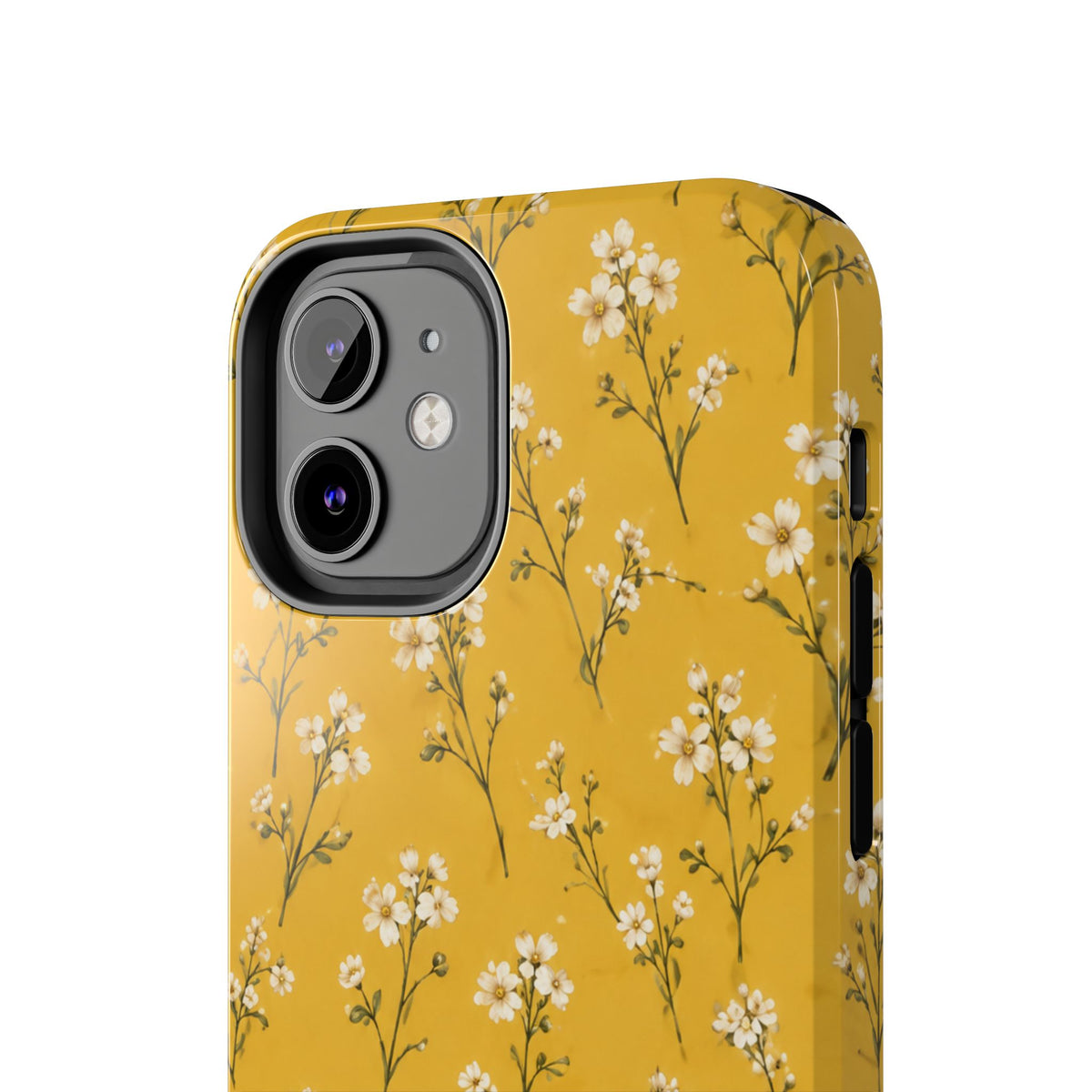 Mustard Floral Tough Phone Case — Daisy Sprig Protective Phone Case