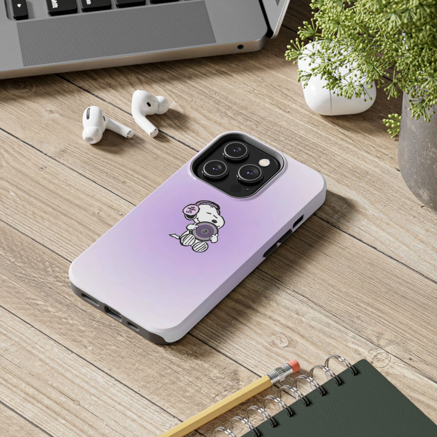 Snoopy Music Lover Phone Case, Cute Tough Phone Case, Gifts for Music Lovers, Cartoon Phone Covers, Vibrant Phone Accessories