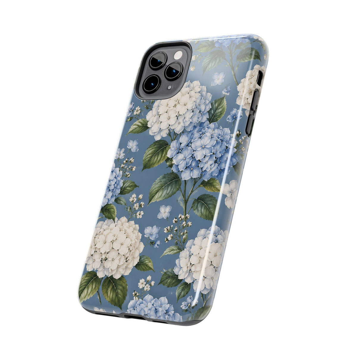 Hydrangea Blue Tough Phone Case — Floral Protective Phone Cover