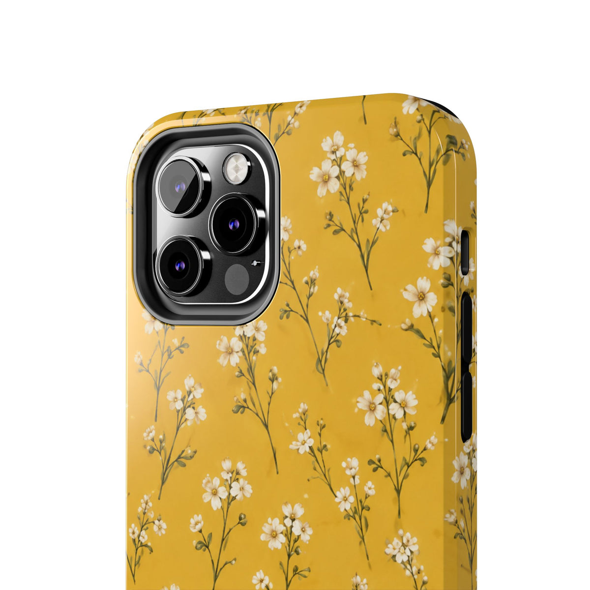 Mustard Floral Tough Phone Case — Daisy Sprig Protective Phone Case
