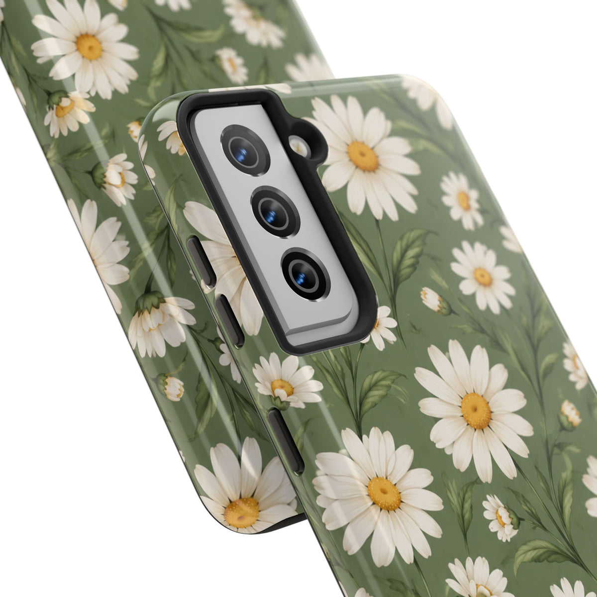 Daisy Pattern Tough Phone Case — Protective Floral iPhone Case