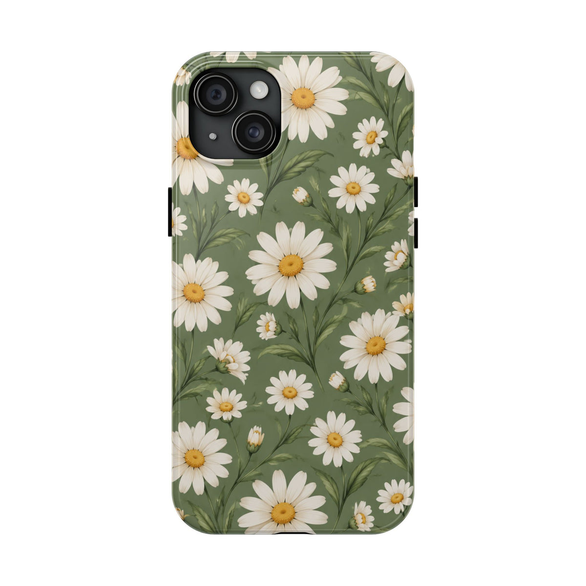 Daisy Pattern Tough Phone Case — Protective Floral iPhone Case