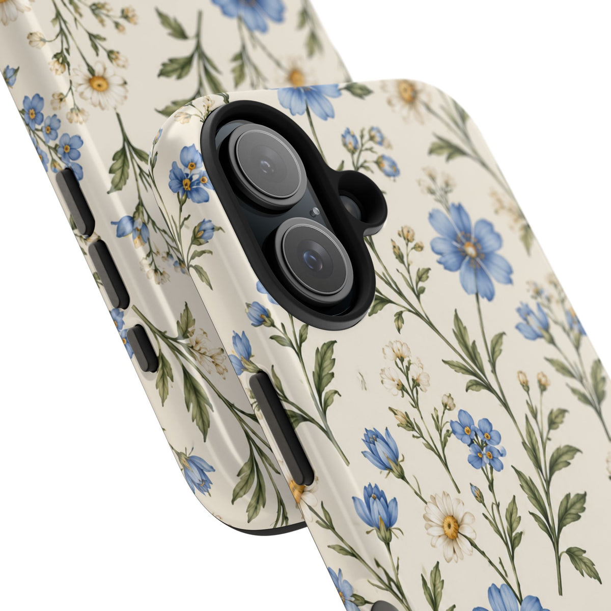 Blue Wildflower Tough Phone Case — Floral Protective Phone Cover