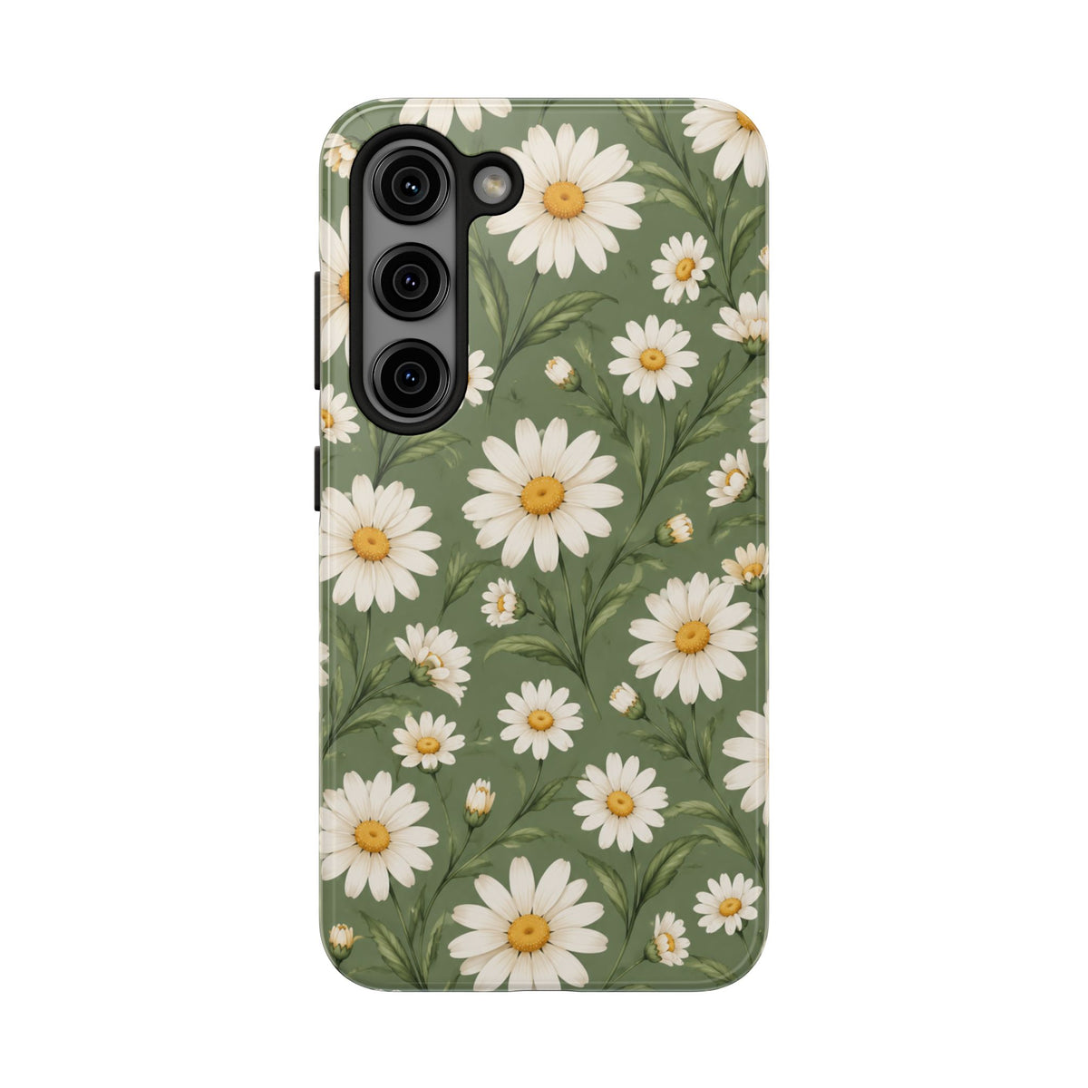 Daisy Pattern Tough Phone Case — Protective Floral iPhone Case