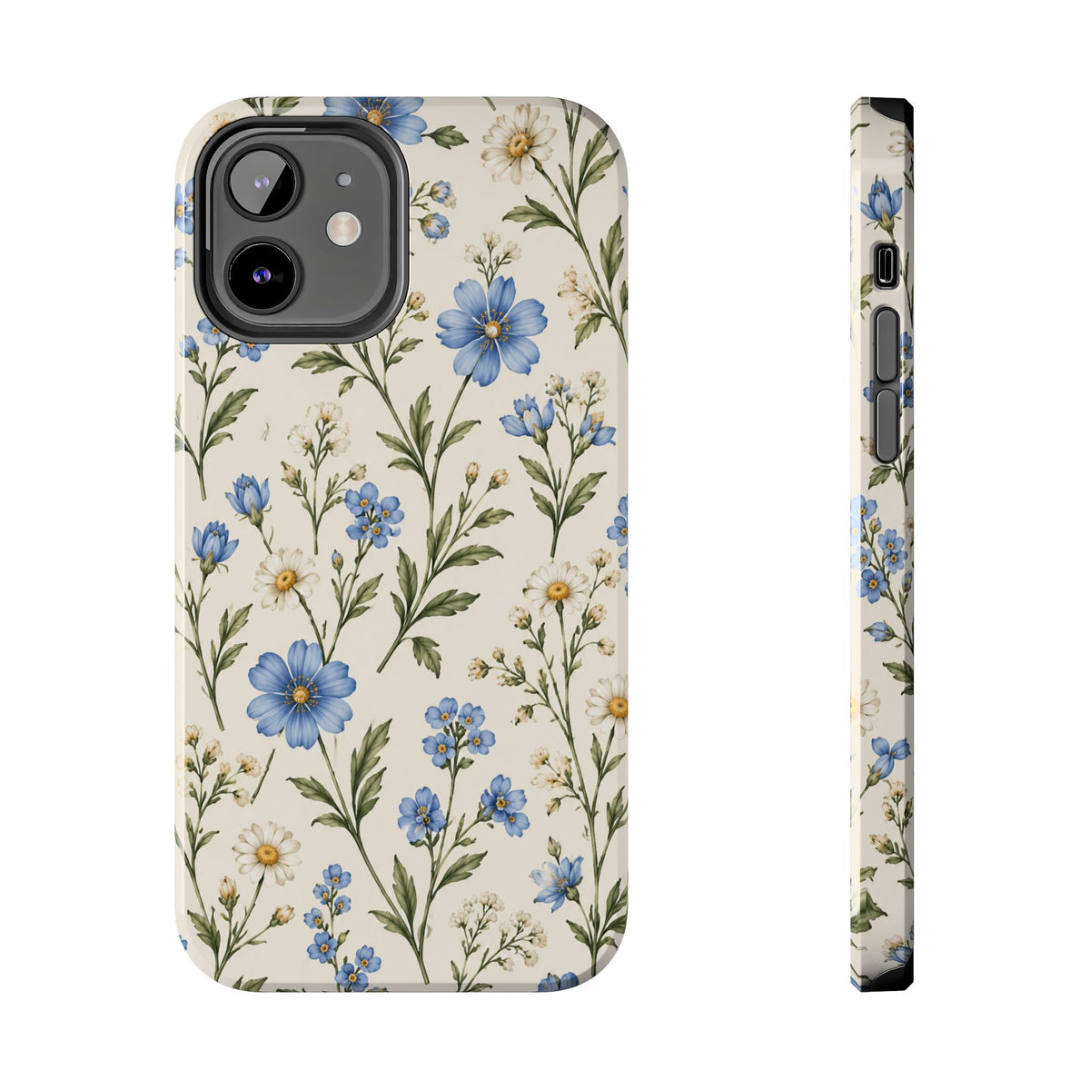 Blue Wildflower Tough Phone Case — Floral Protective Phone Cover