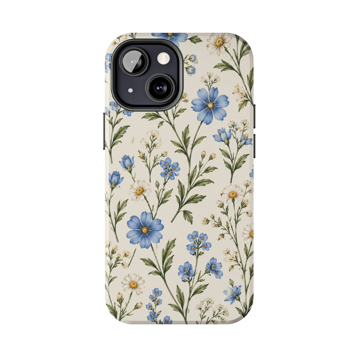 Blue Wildflower Tough Phone Case — Floral Protective Phone Cover