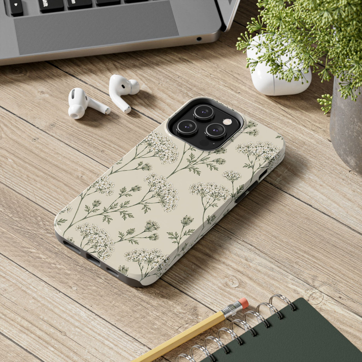 Floral Queen Anne's Lace Tough Phone Case – Protective Botanical iPhone Cover
