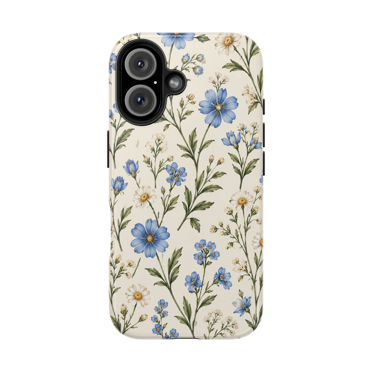 Blue Wildflower Tough Phone Case — Floral Protective Phone Cover