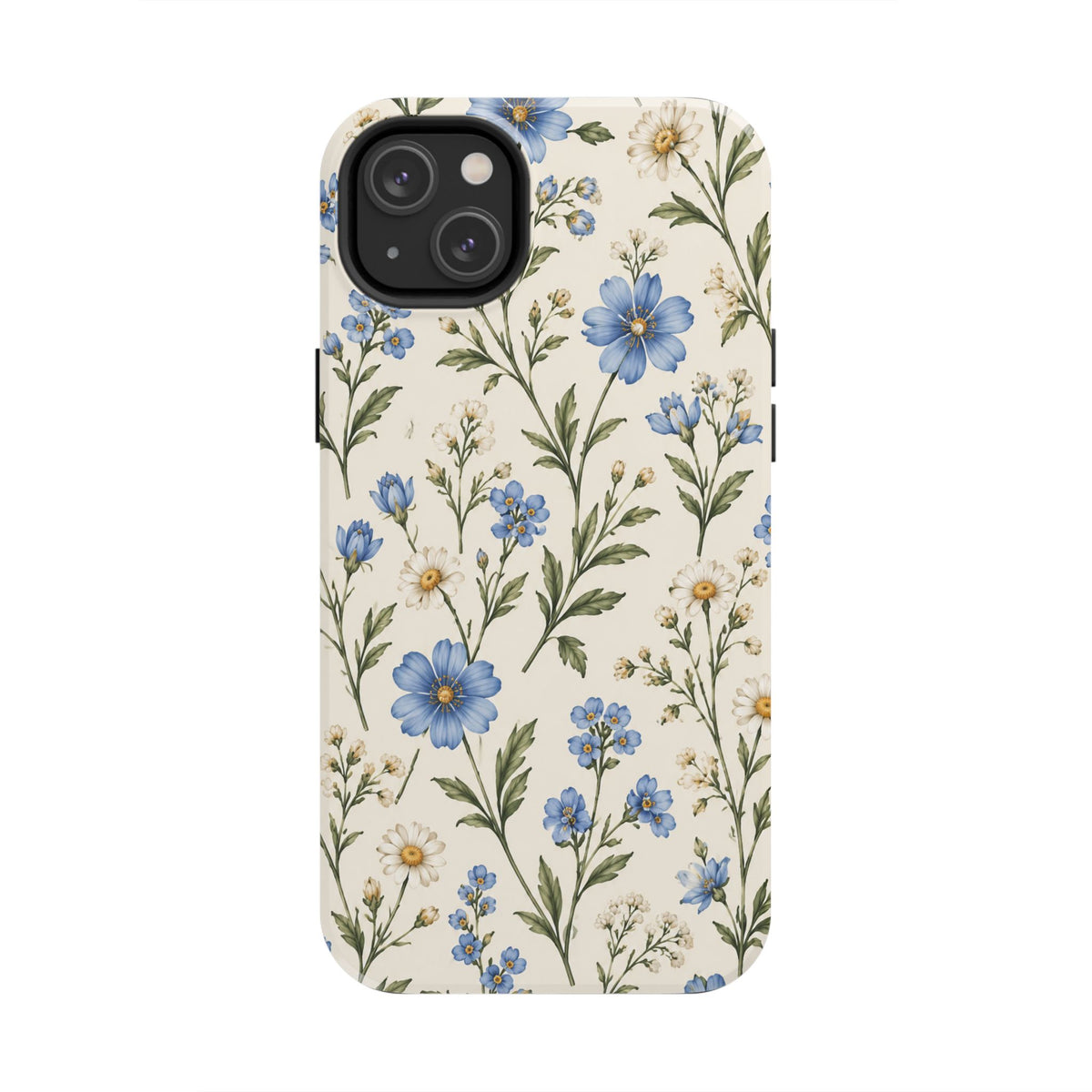 Blue Wildflower Tough Phone Case — Floral Protective Phone Cover