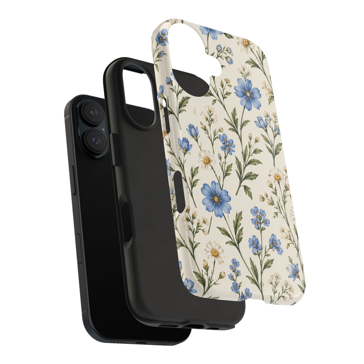 Blue Wildflower Tough Phone Case — Floral Protective Phone Cover