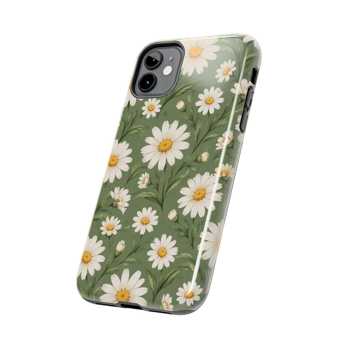 Daisy Pattern Tough Phone Case — Protective Floral iPhone Case