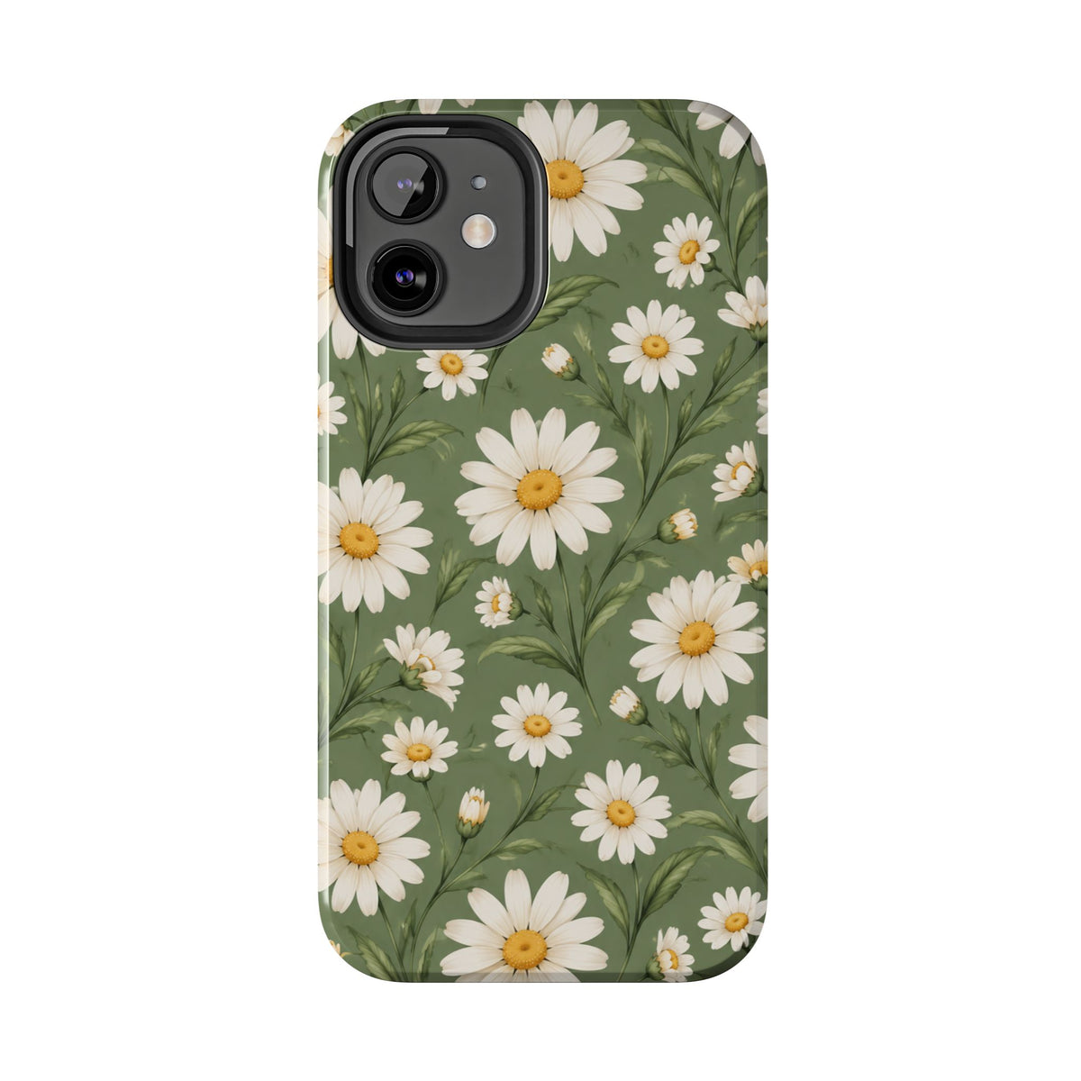 Daisy Pattern Tough Phone Case — Protective Floral iPhone Case