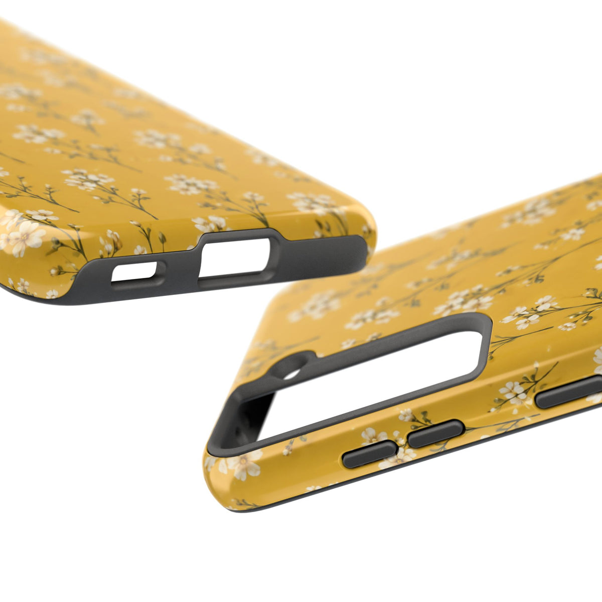 Mustard Floral Tough Phone Case — Daisy Sprig Protective Phone Case