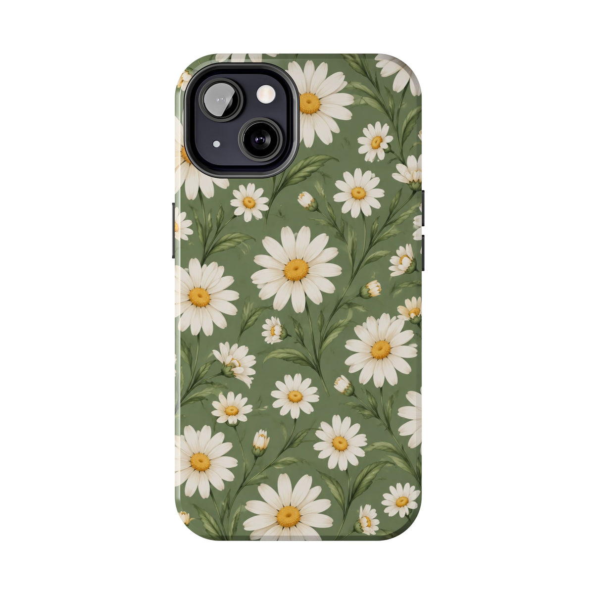 Daisy Pattern Tough Phone Case — Protective Floral iPhone Case