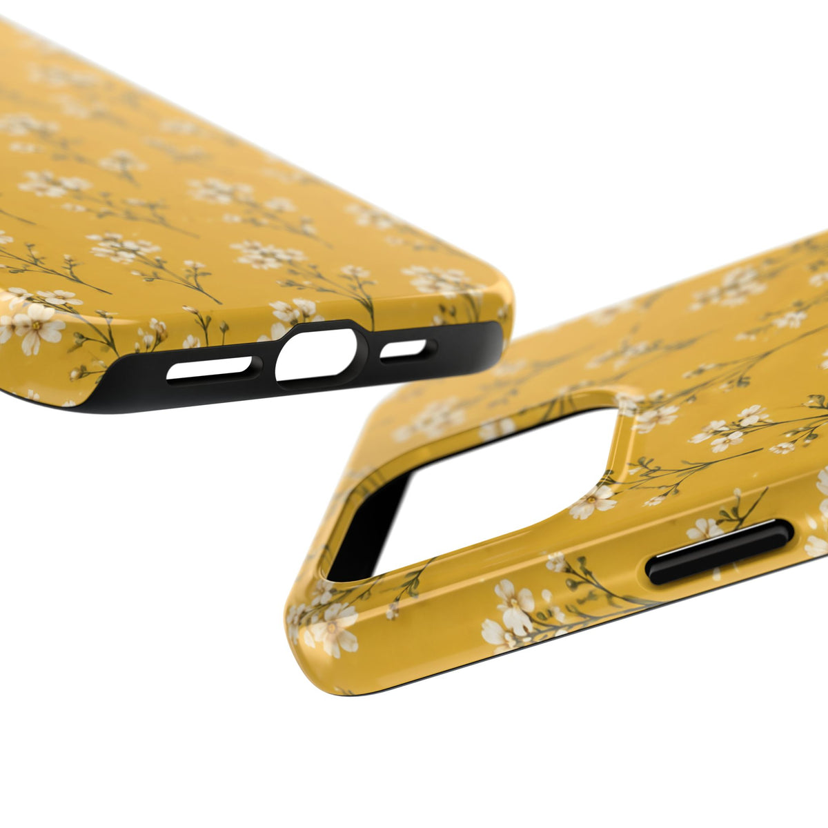Mustard Floral Tough Phone Case — Daisy Sprig Protective Phone Case