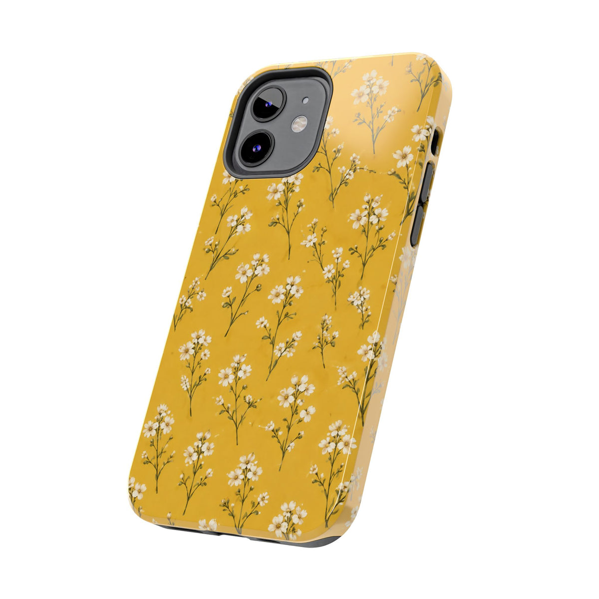 Mustard Floral Tough Phone Case — Daisy Sprig Protective Phone Case
