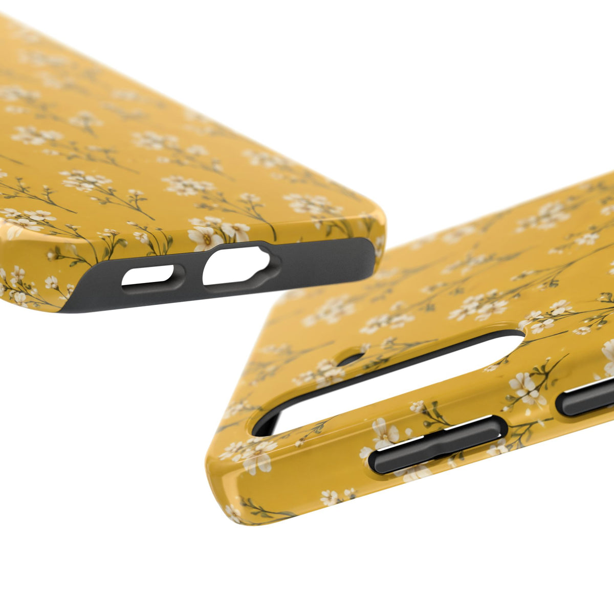 Mustard Floral Tough Phone Case — Daisy Sprig Protective Phone Case