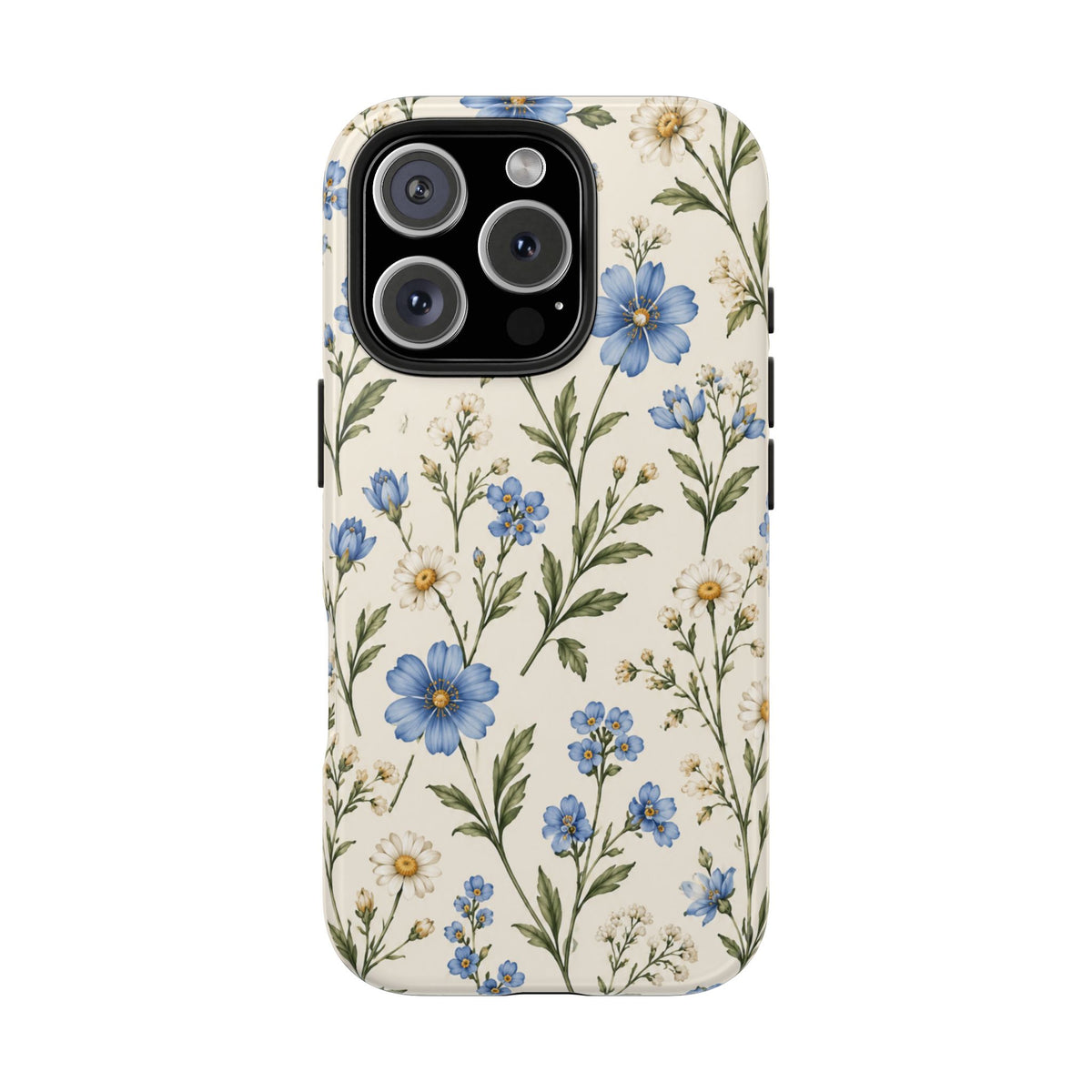 Blue Wildflower Tough Phone Case — Floral Protective Phone Cover