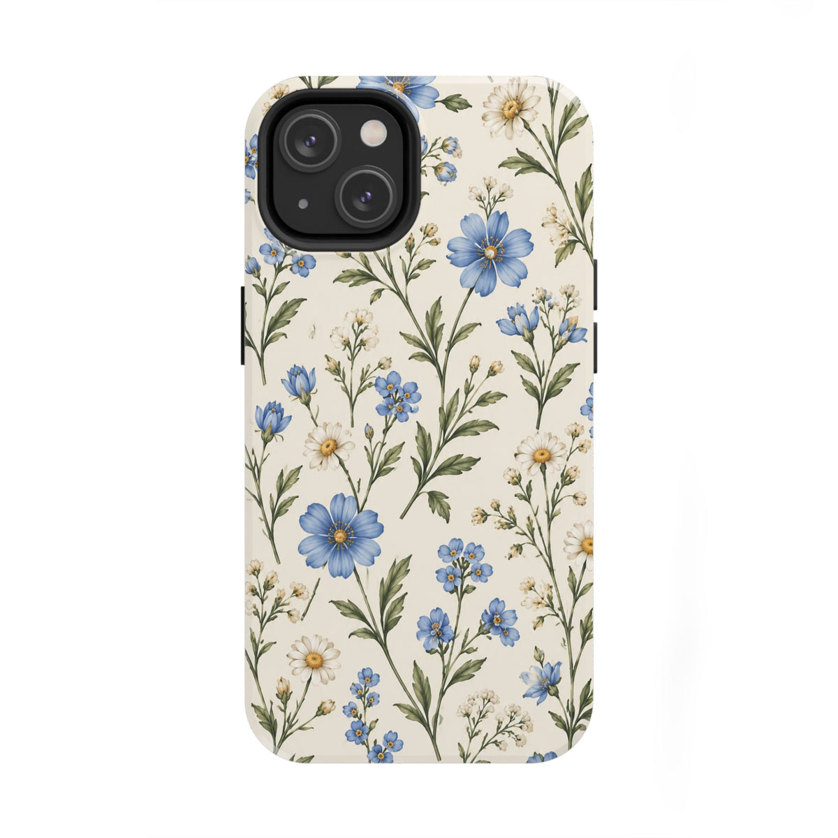 Blue Wildflower Tough Phone Case — Floral Protective Phone Cover