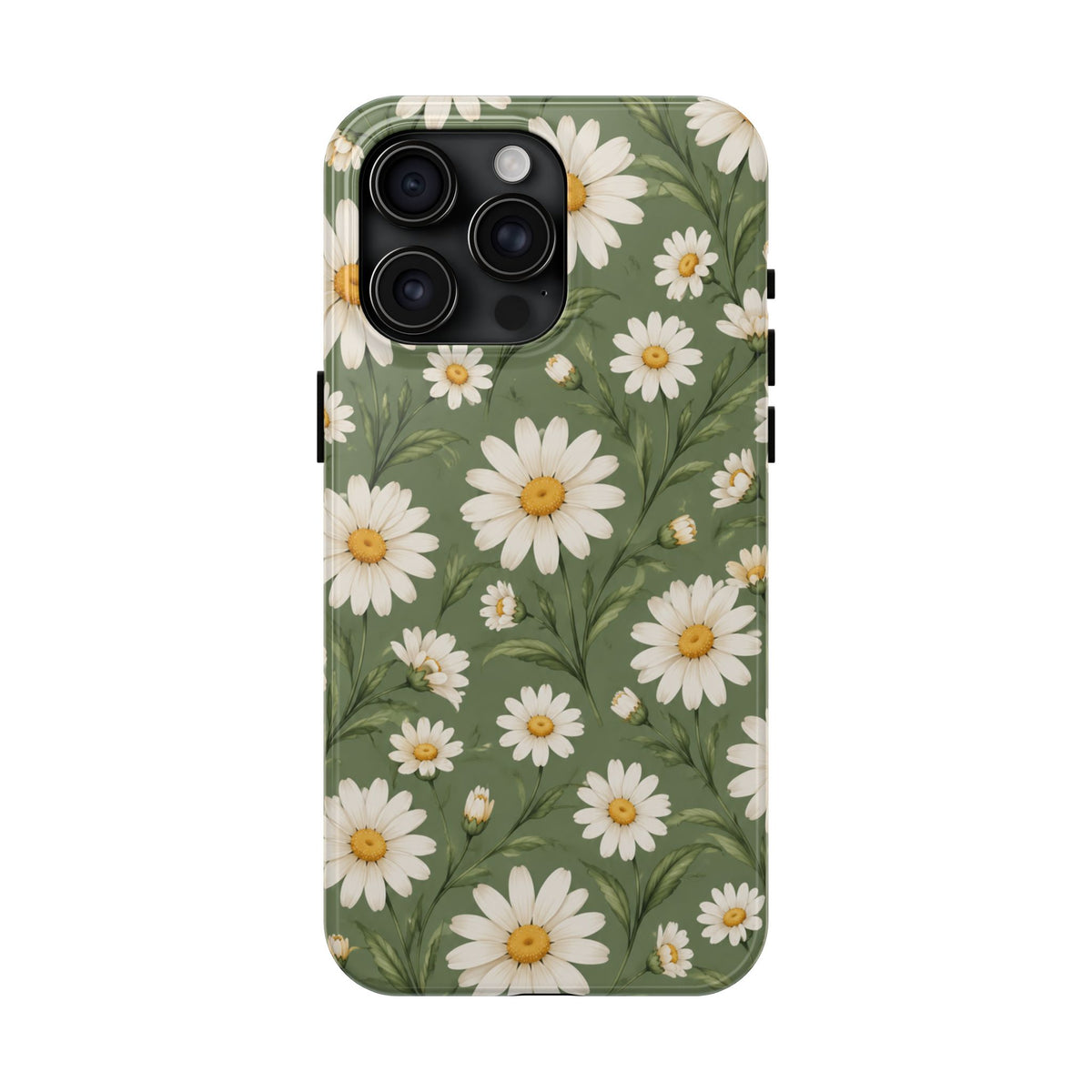 Daisy Pattern Tough Phone Case — Protective Floral iPhone Case