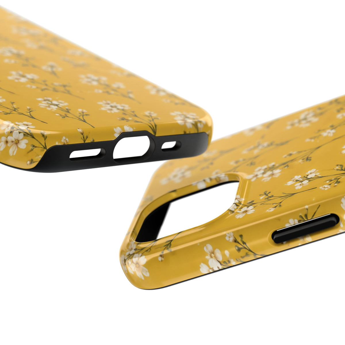 Mustard Floral Tough Phone Case — Daisy Sprig Protective Phone Case