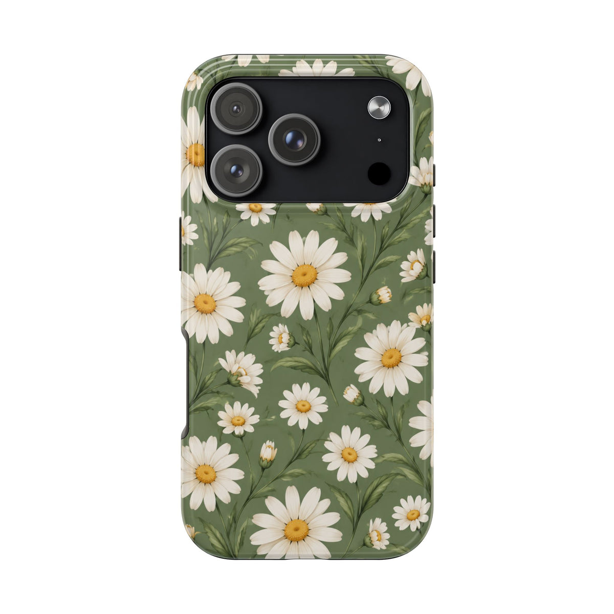 Daisy Pattern Tough Phone Case — Protective Floral iPhone Case