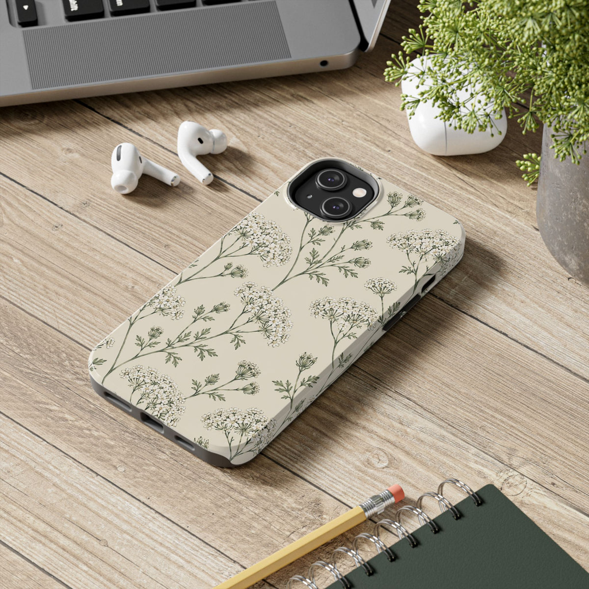 Floral Queen Anne's Lace Tough Phone Case – Protective Botanical iPhone Cover