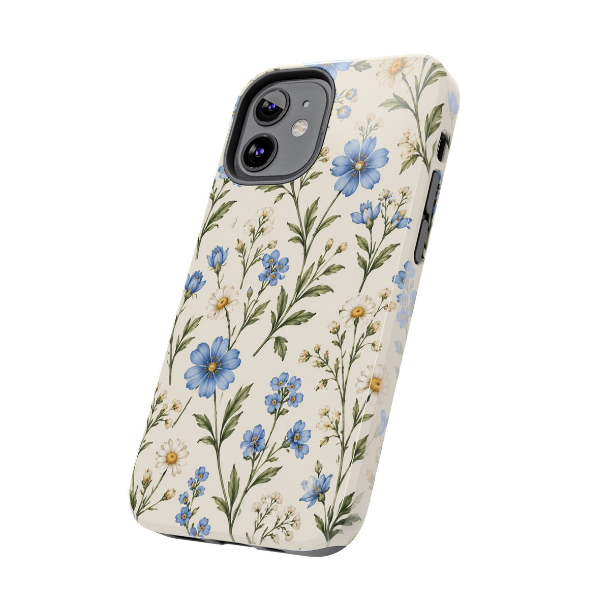 Blue Wildflower Tough Phone Case — Floral Protective Phone Cover