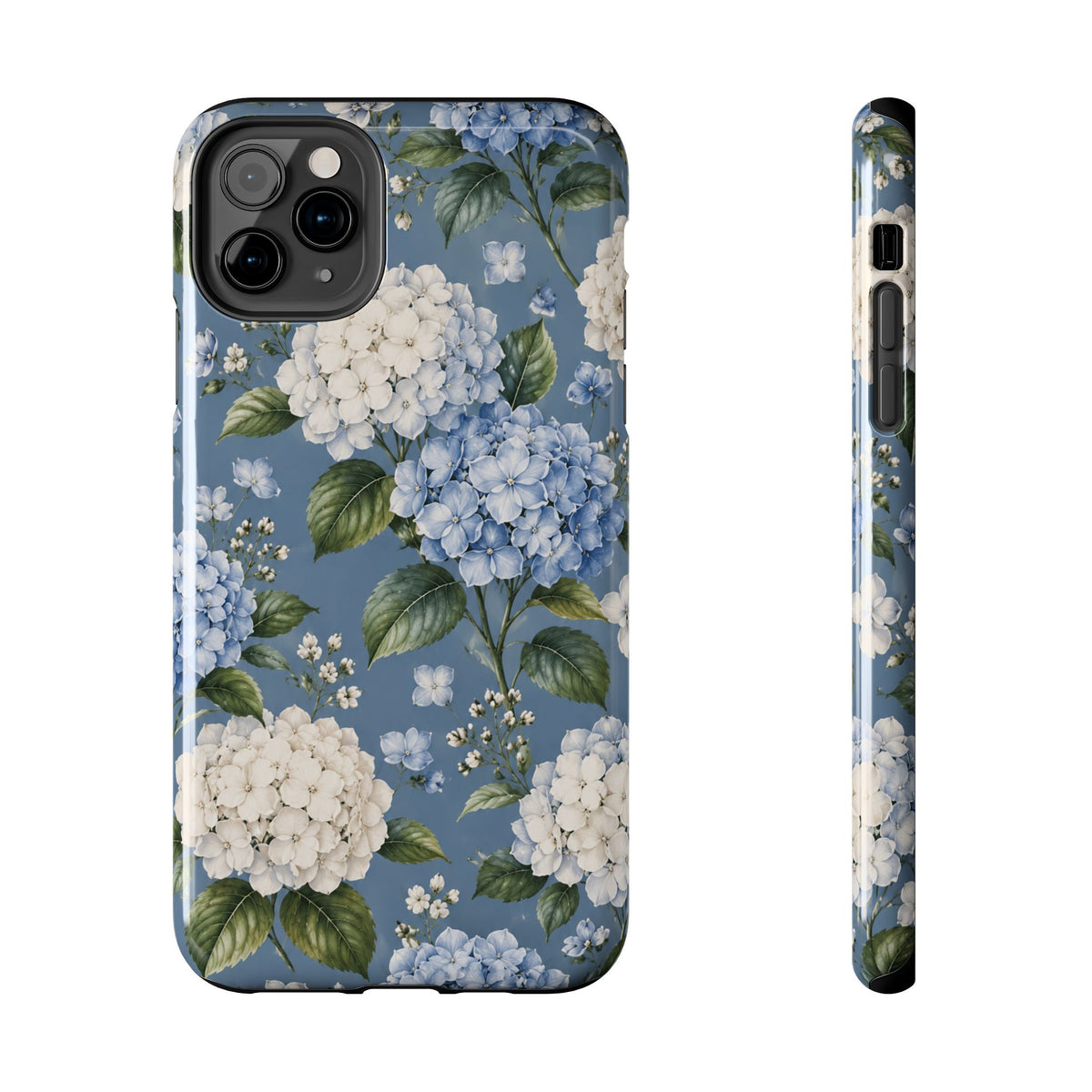 Hydrangea Blue Tough Phone Case — Floral Protective Phone Cover