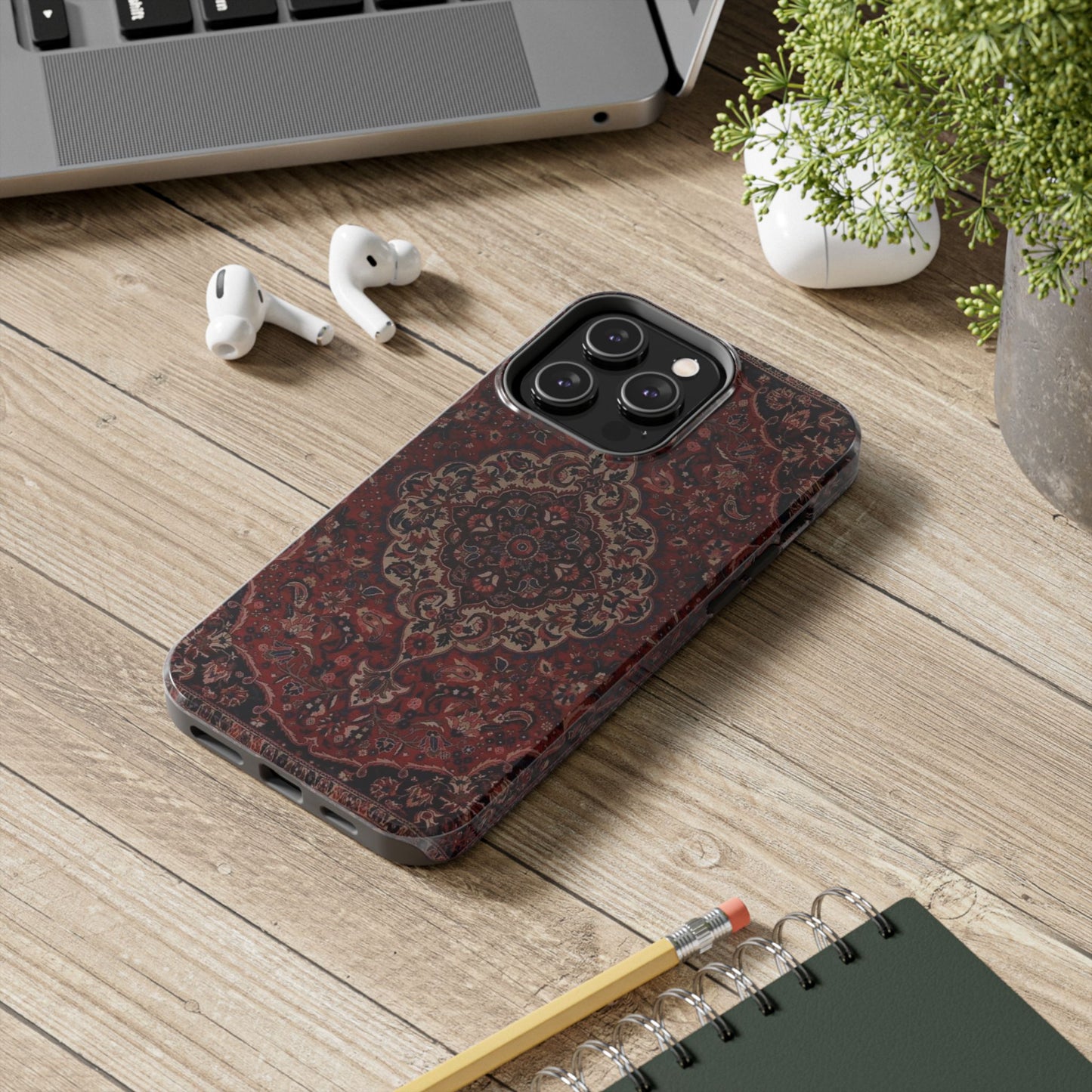 Bohemian Rug Pattern Tough Phone Case, Boho Chic Accessory, Stylish Phone Protection, Unique Gift Idea, Trendy Tech Gear
