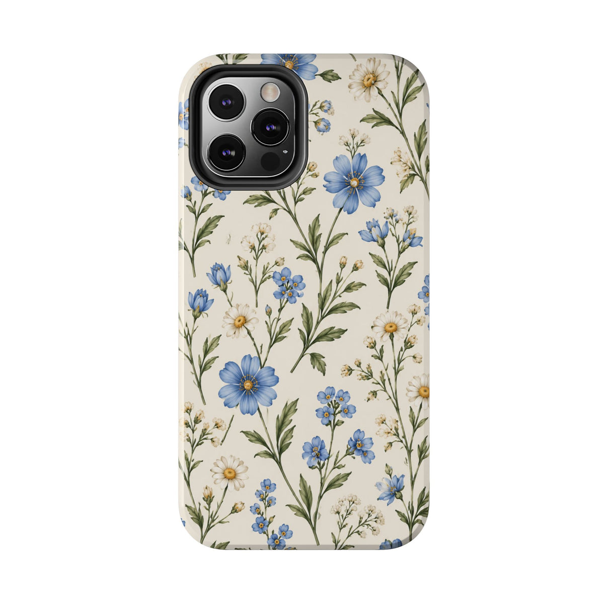 Blue Wildflower Tough Phone Case — Floral Protective Phone Cover
