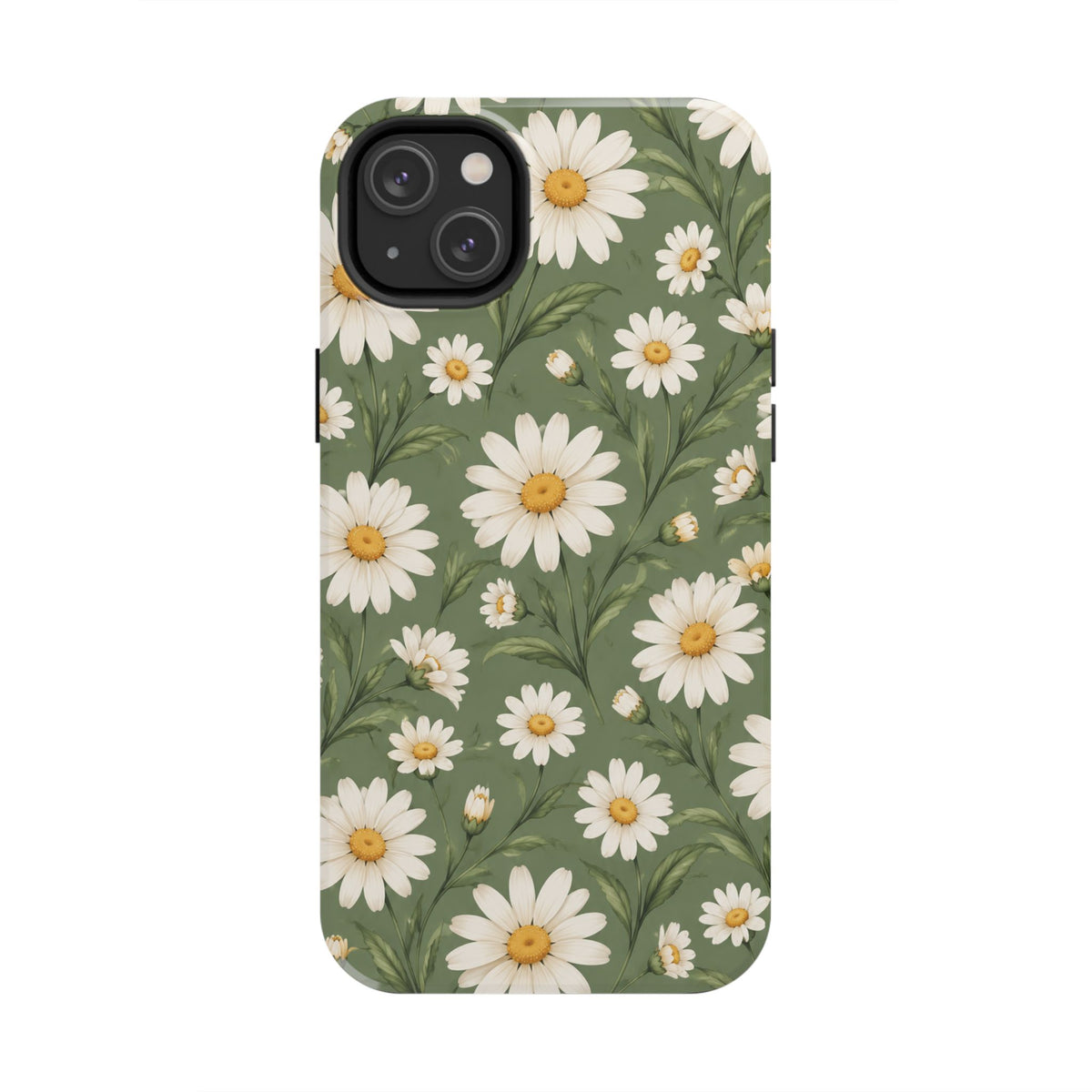 Daisy Pattern Tough Phone Case — Protective Floral iPhone Case