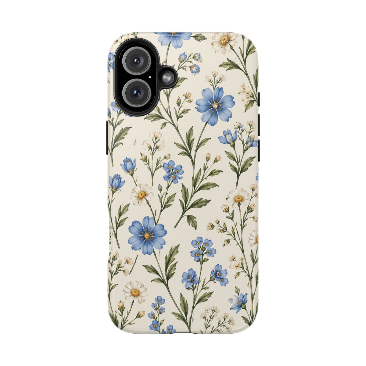 Blue Wildflower Tough Phone Case — Floral Protective Phone Cover
