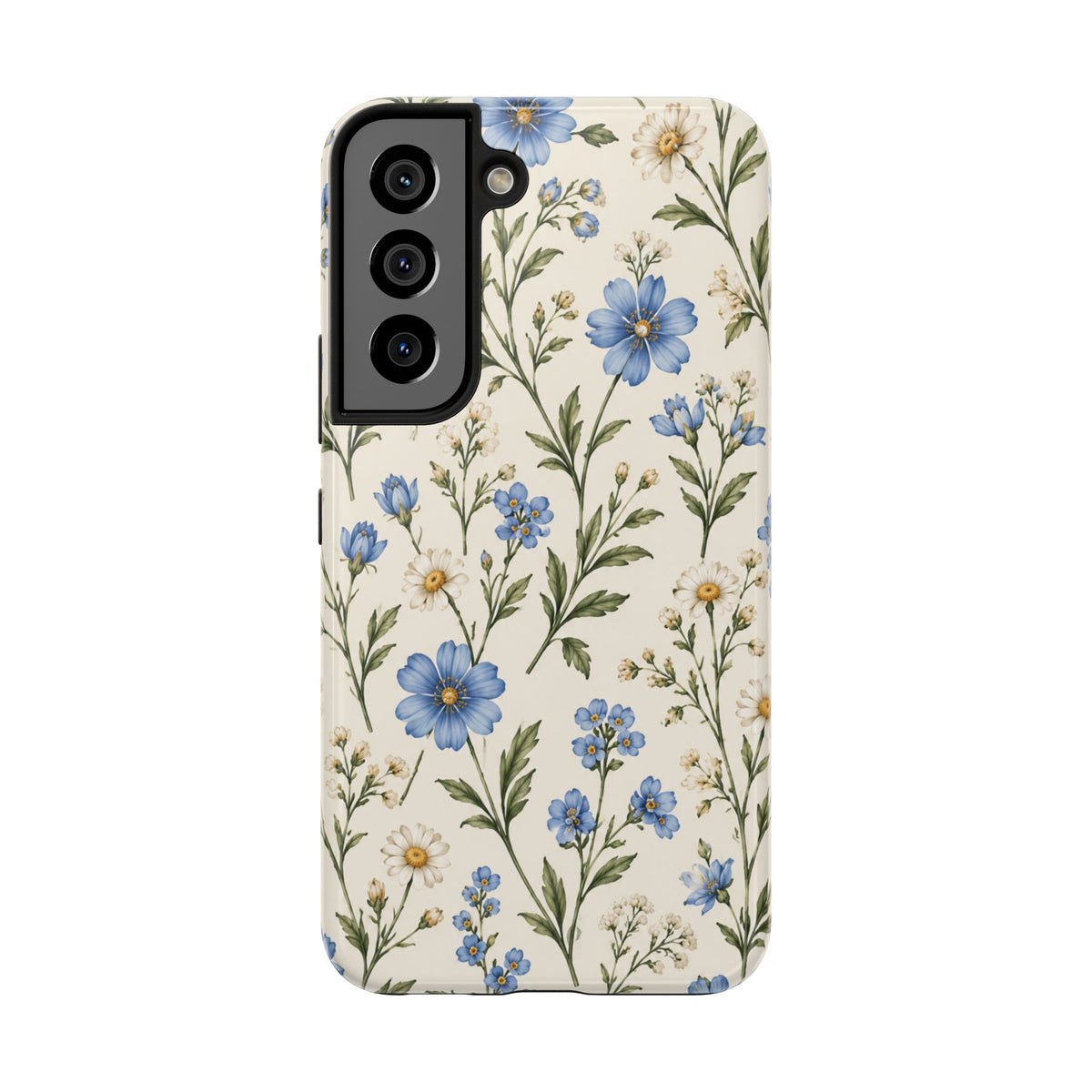 Blue Wildflower Tough Phone Case — Floral Protective Phone Cover