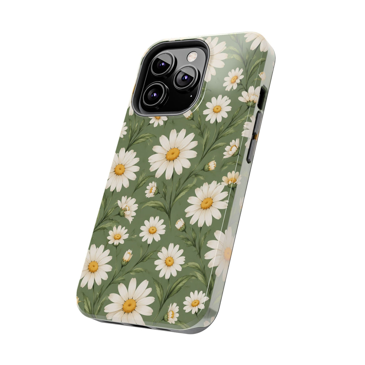 Daisy Pattern Tough Phone Case — Protective Floral iPhone Case