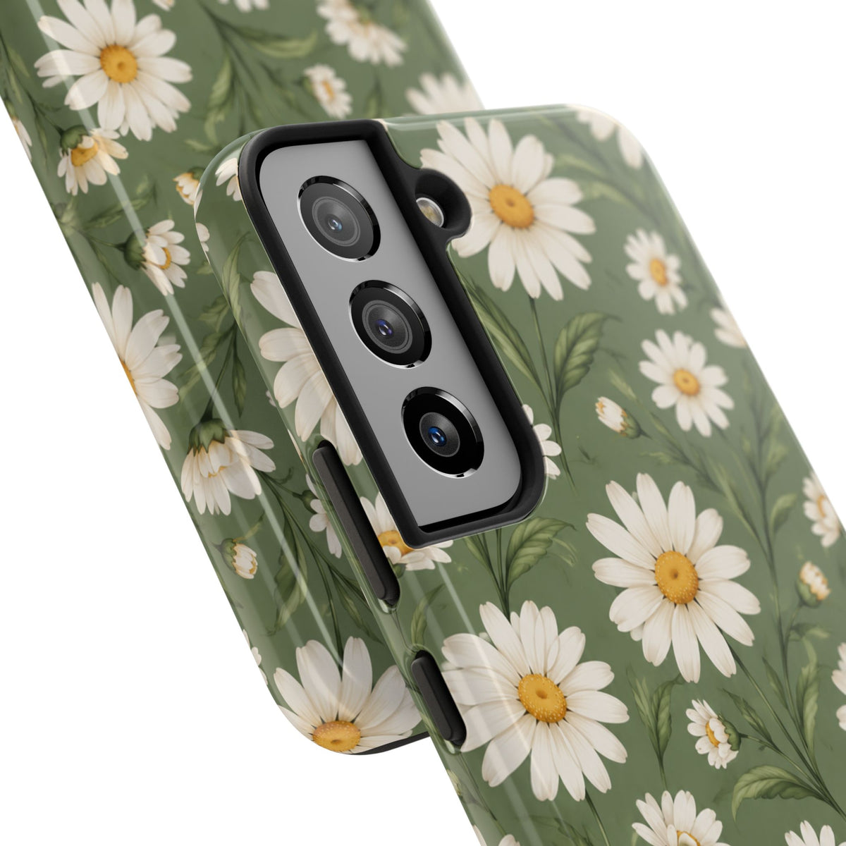 Daisy Pattern Tough Phone Case — Protective Floral iPhone Case