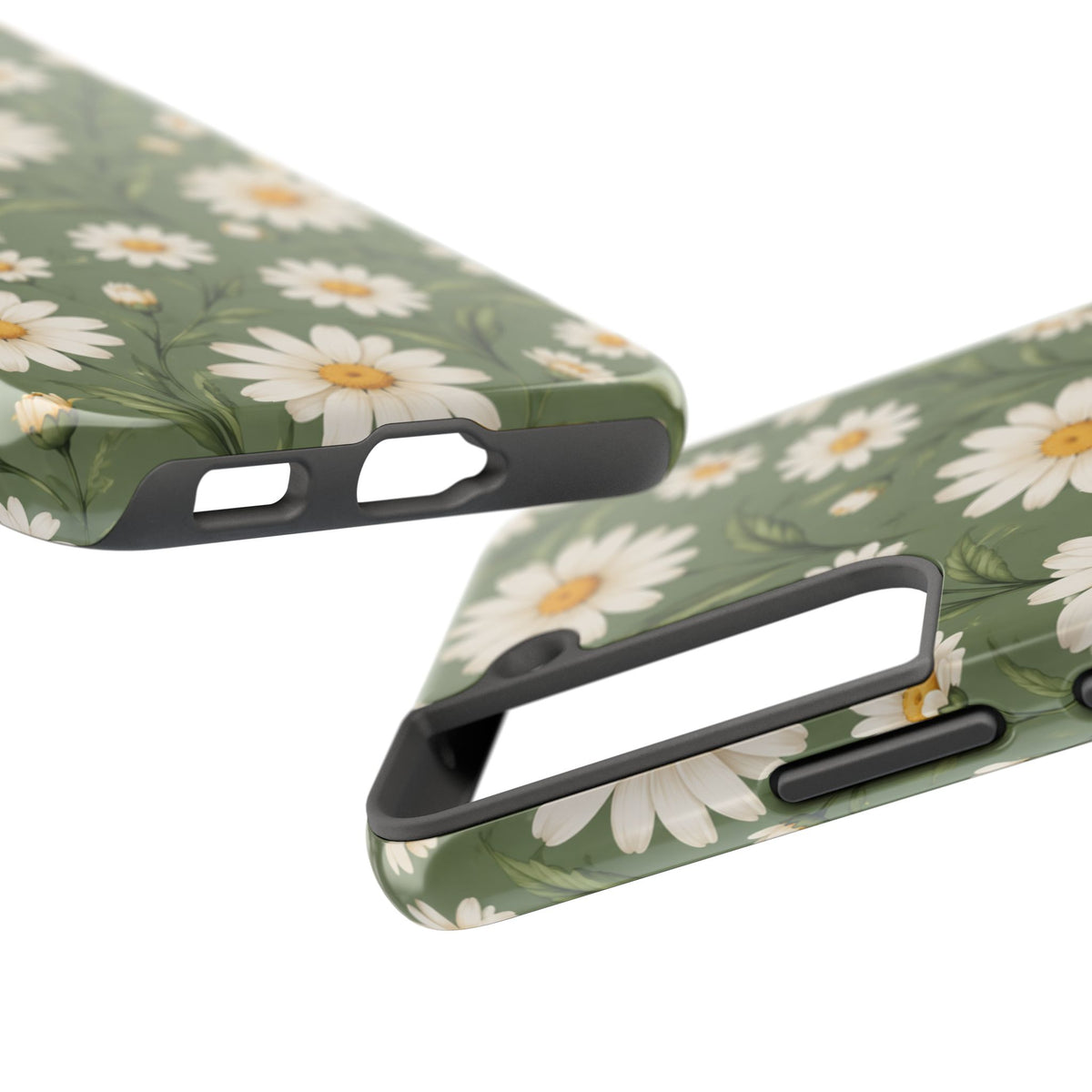 Daisy Pattern Tough Phone Case — Protective Floral iPhone Case