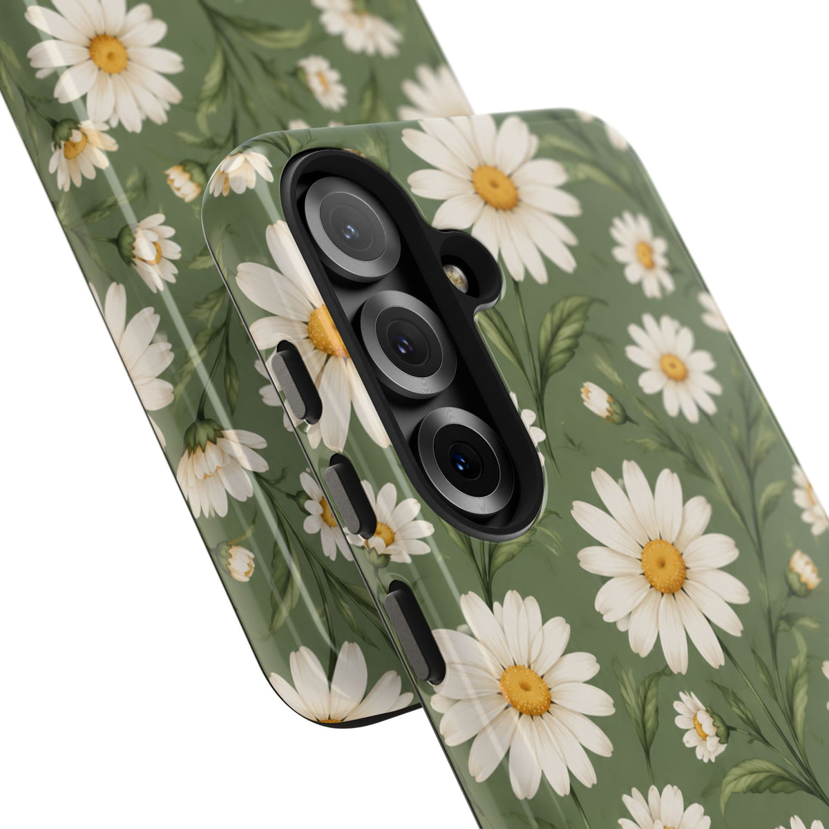 Daisy Pattern Tough Phone Case — Protective Floral iPhone Case