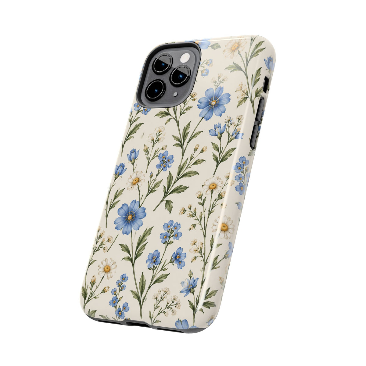 Blue Wildflower Tough Phone Case — Floral Protective Phone Cover