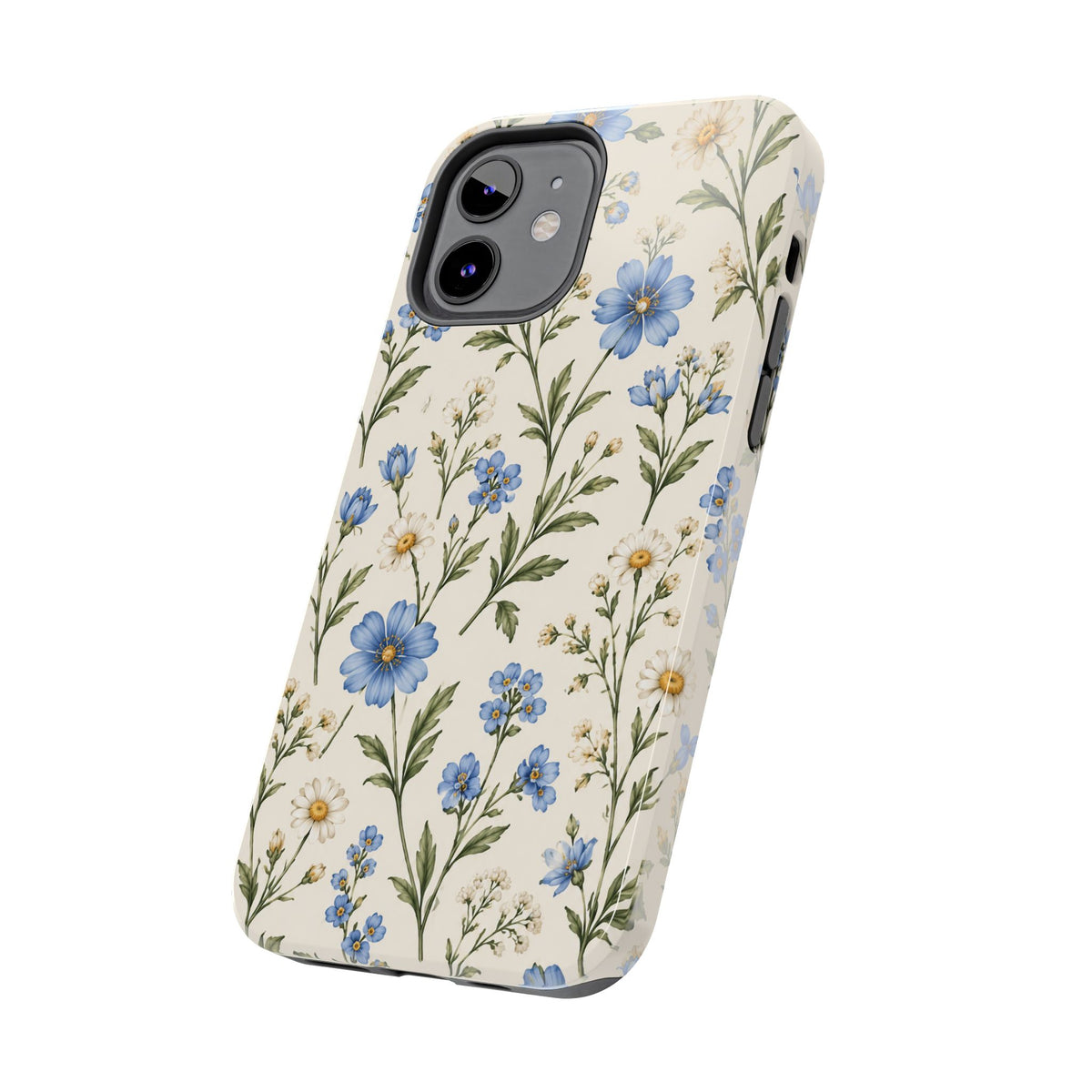 Blue Wildflower Tough Phone Case — Floral Protective Phone Cover
