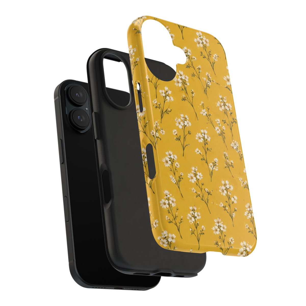 Mustard Floral Tough Phone Case — Daisy Sprig Protective Phone Case