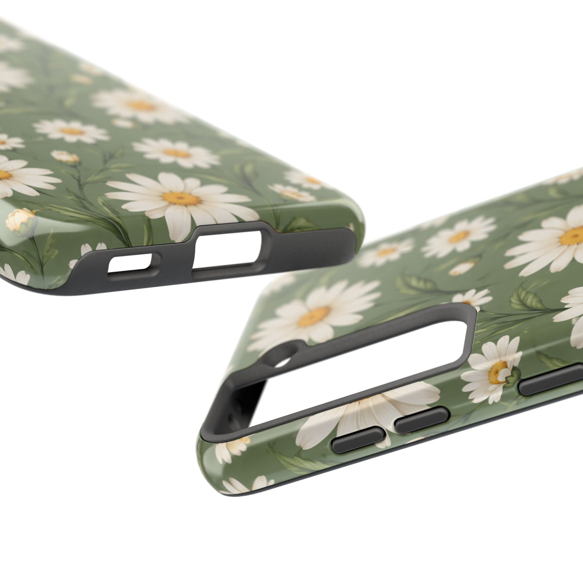 Daisy Pattern Tough Phone Case — Protective Floral iPhone Case
