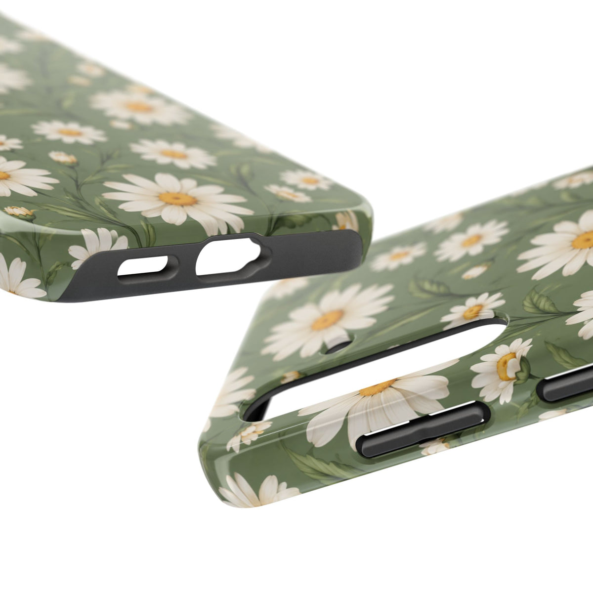 Daisy Pattern Tough Phone Case — Protective Floral iPhone Case
